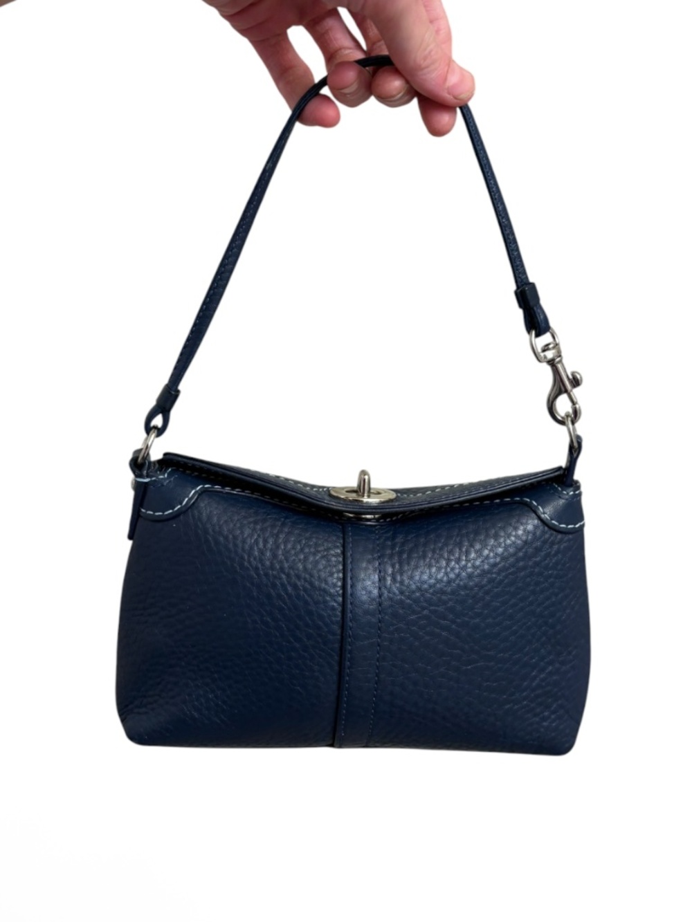 Coach vintage y2k blue pebbled leather wristlet pouch mini bag